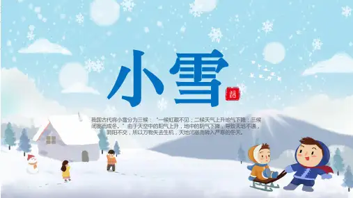 卡通风小雪节气介绍通用PPT资料