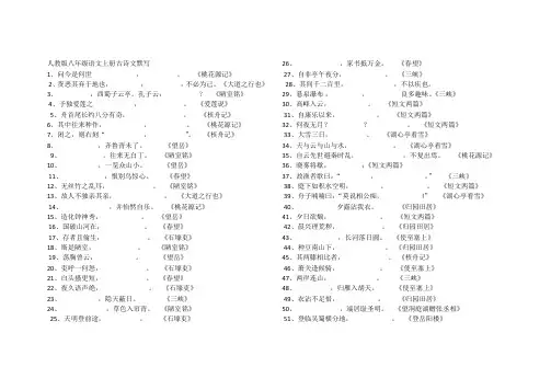 人教版八年级语文上册古诗文默写