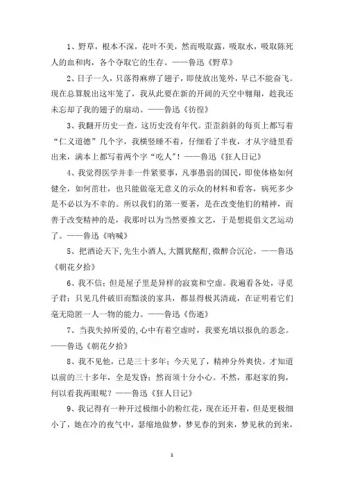 精选鲁迅经典文章片段