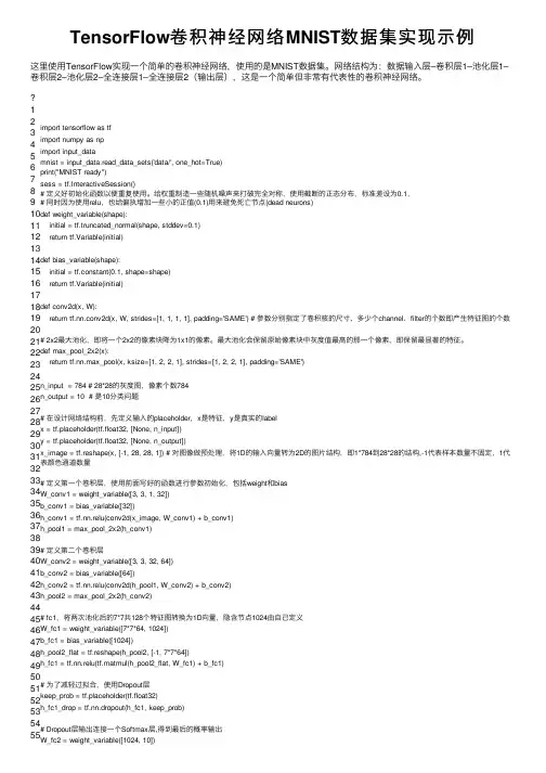 TensorFlow卷积神经网络MNIST数据集实现示例