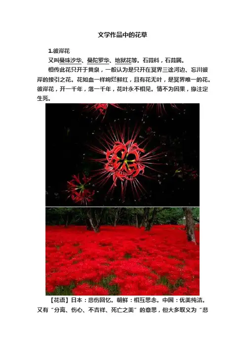 文学作品中的花草