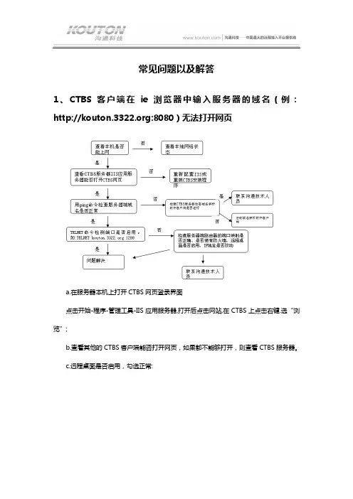 CTBS常见问题与解答