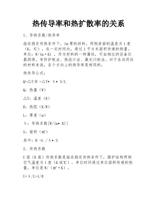 热传导率和热扩散率的关系