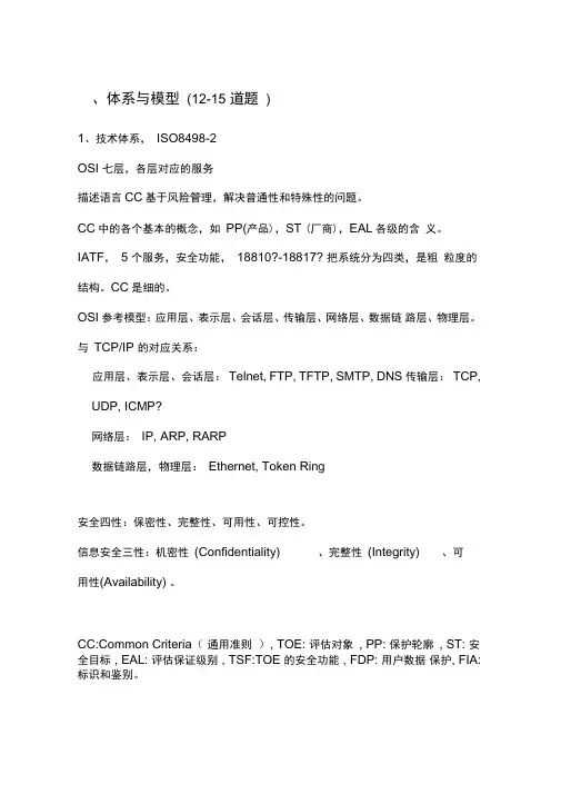 CISP学习要点资料