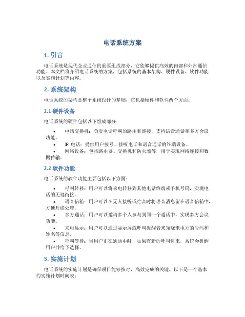 电话系统方案
