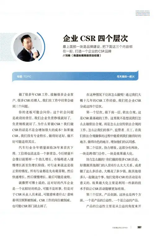 企业CSR四个层次