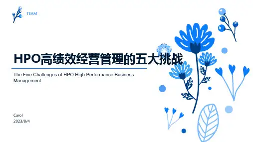 2023年HPO高绩效经营管理