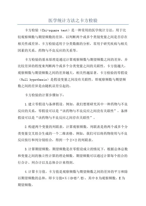 医学统计方法之卡方检验