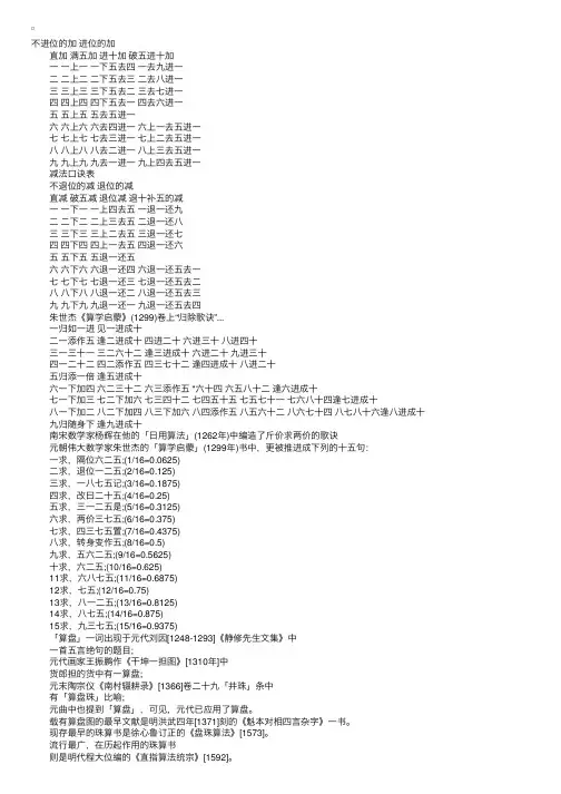 珠算口诀顺口溜大全