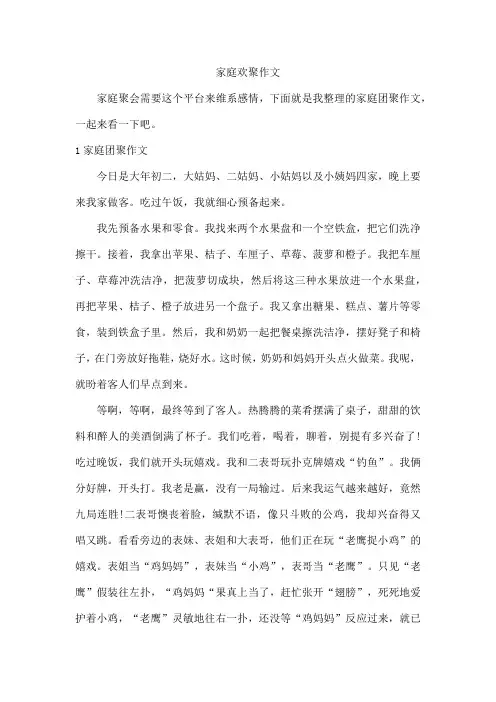 家庭欢聚作文