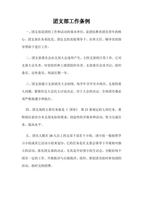 团支部工作条例