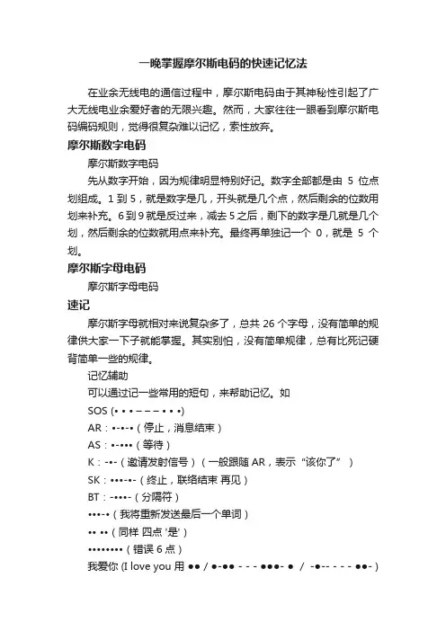 一晚掌握摩尔斯电码的快速记忆法