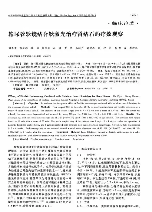 输尿管软镜结合钬激光治疗肾结石的疗效观察