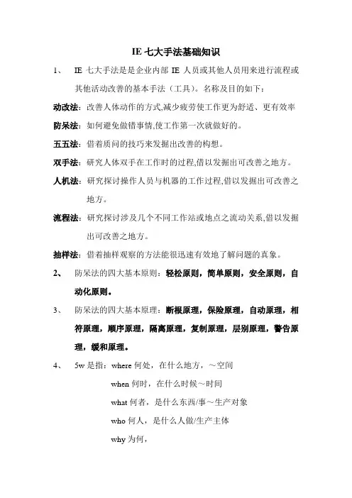 IE七大手法基础知识