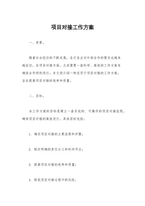 项目对接工作方案