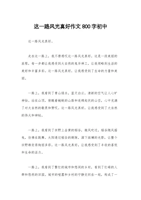 这一路风光真好作文800字初中