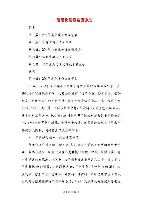 信息化建设自查报告