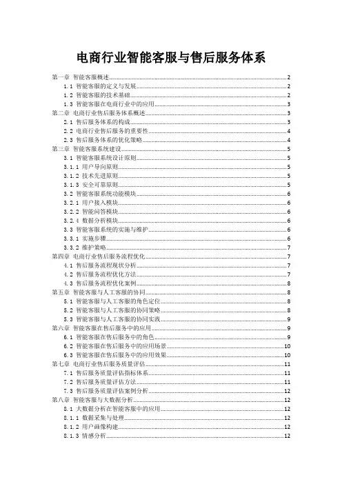 电商行业智能客服与售后服务体系