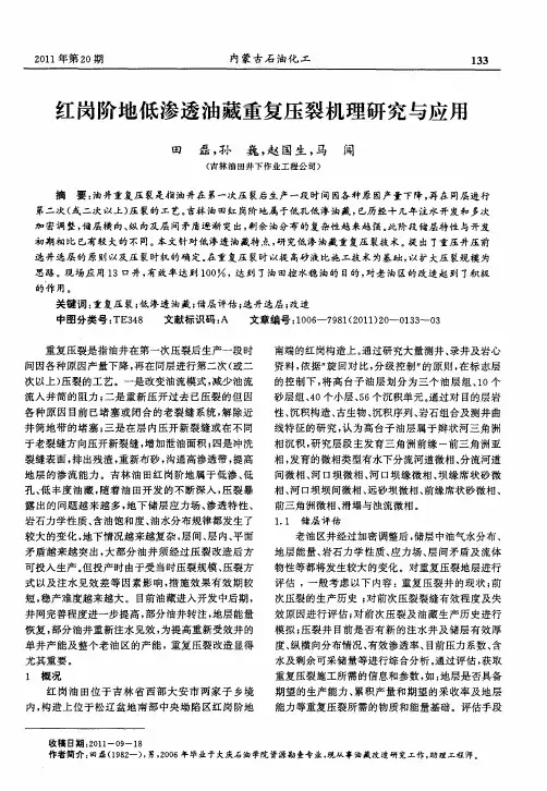 红岗阶地低渗透油藏重复压裂机理研究与应用
