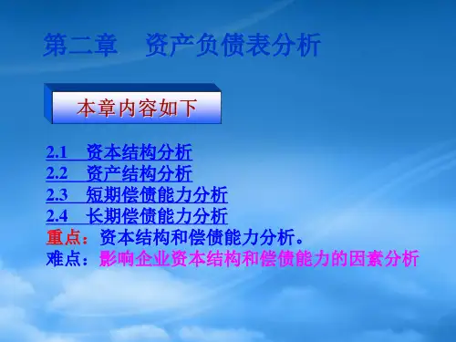 资产负债表偿债能力分析