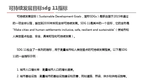 可持续发展目标sdg 11指标