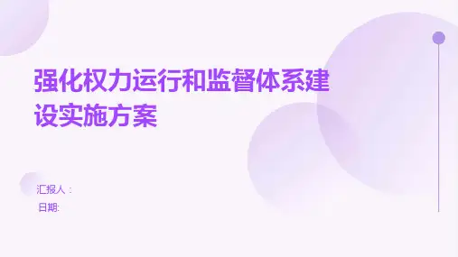 强化权力运行和监督体系建设实施方案
