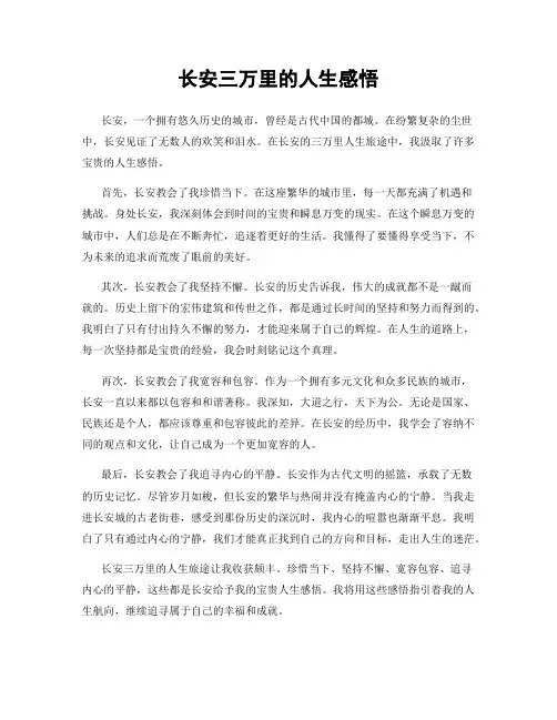 长安三万里的人生感悟