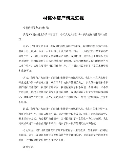 村集体资产情况汇报