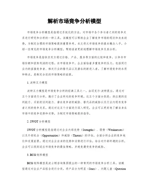 解析市场竞争分析模型