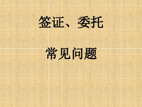 签证、委托常见问题