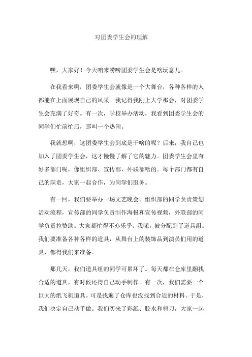 对团委学生会的理解
