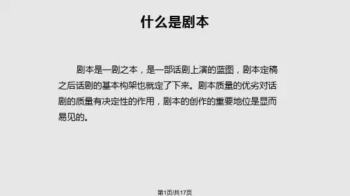 剧本的编写PPT课件
