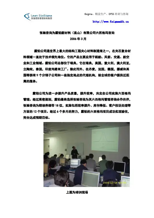 戴铂新材料公司用六西格玛咨询改善方法提升产品质量