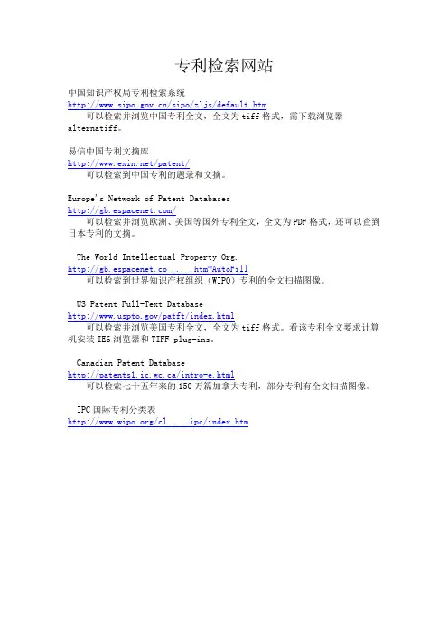 专利检索网站
