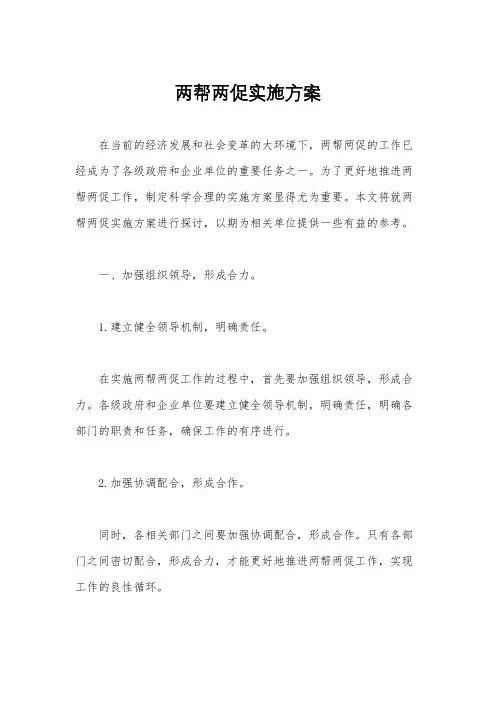 两帮两促实施方案