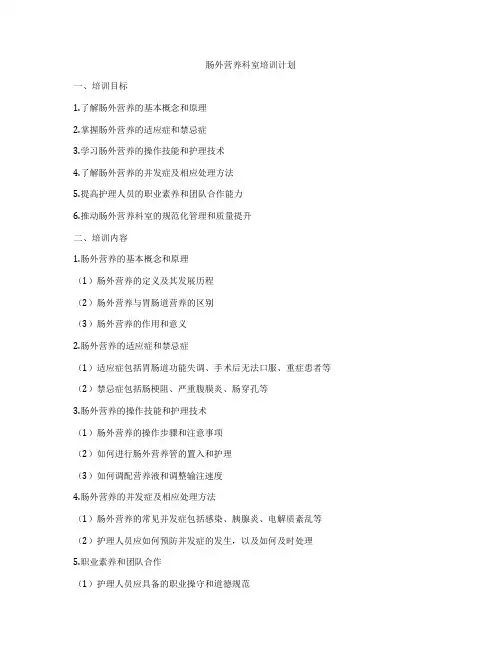肠外营养科室培训计划