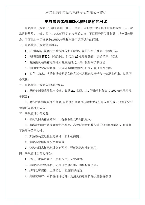 电热鼓风烘箱和热风循环烘箱的对比