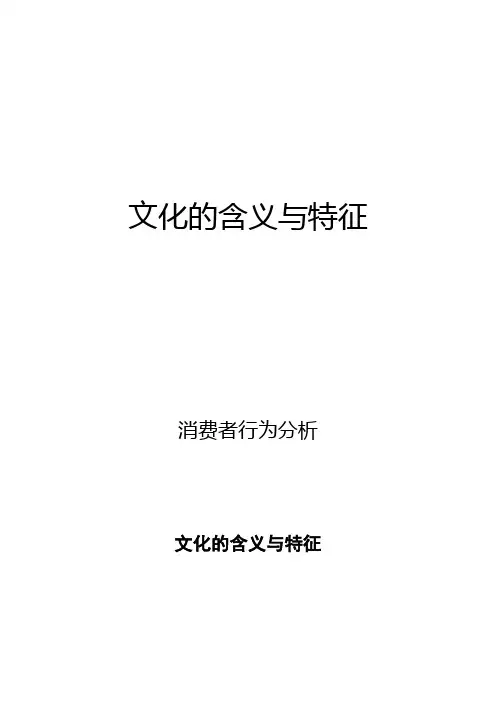 消费者行为分析：文化的含义与特征