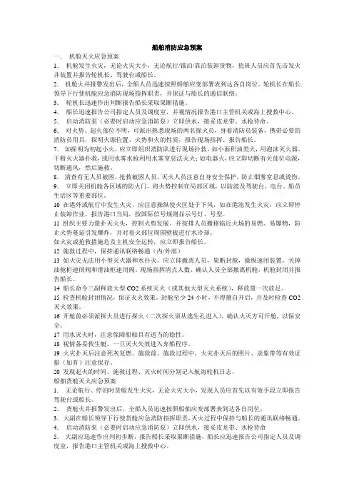 船舶消防应急预案