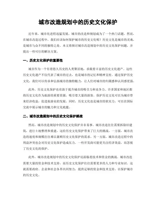 城市改造规划中的历史文化保护