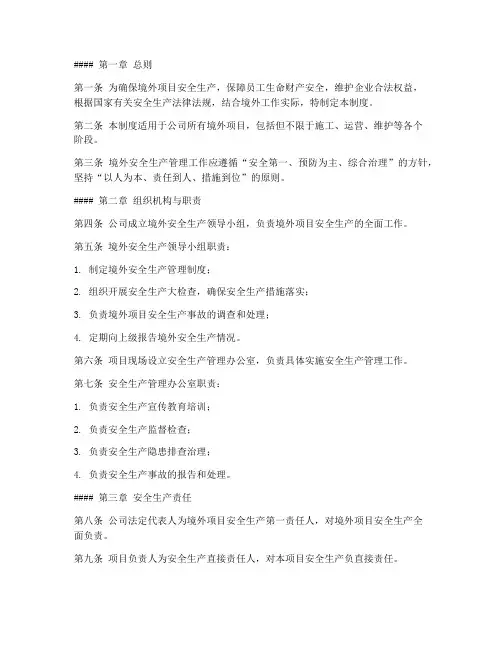 境外安全生产管理制度范本
