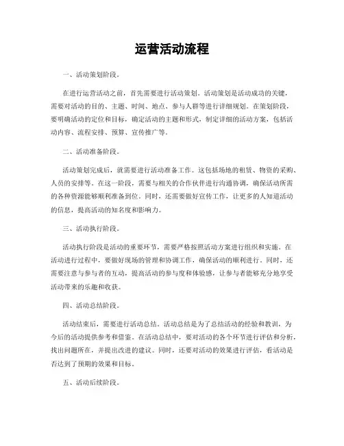运营活动流程