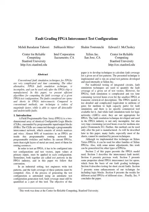 Fault Grading FPGA Interconnect Test