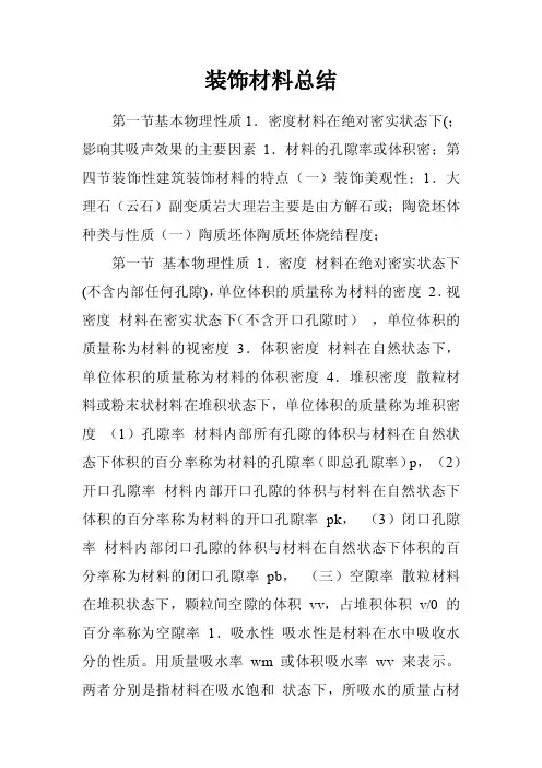 装饰材料总结
