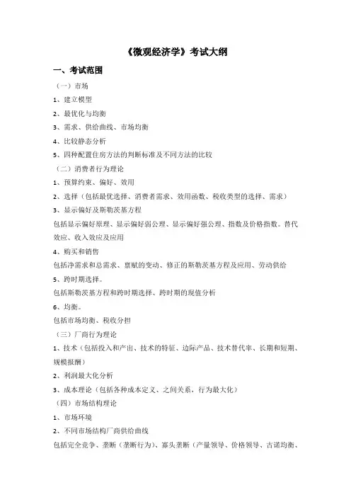 江西农业大学 2023年硕士研究生考试考试大纲(PDF版) 812微观经济学
