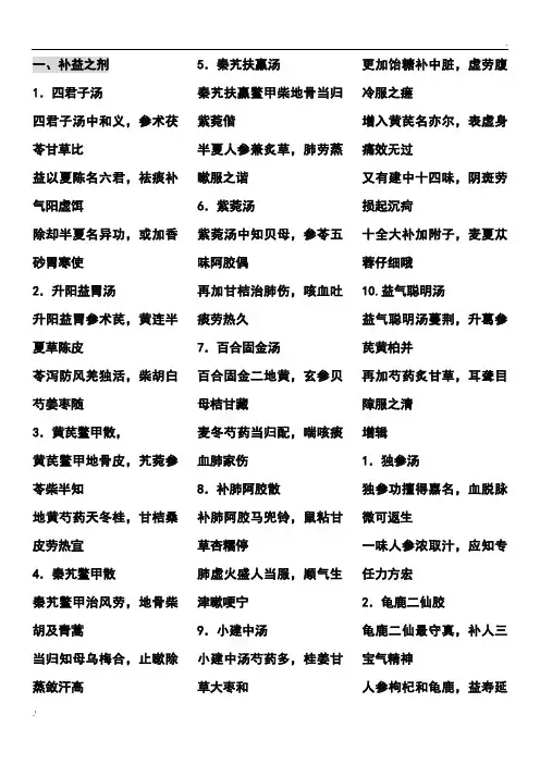 汤头歌诀白话解  中医用