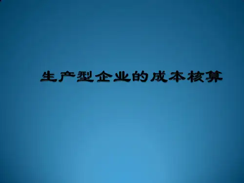 生产型企业的成本核算 PPT