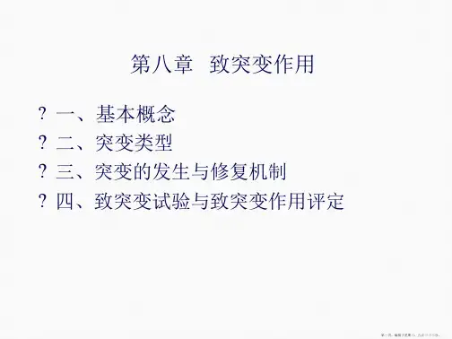 致突变作用食品毒理学