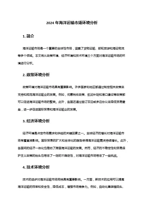 2024年海洋运输市场环境分析