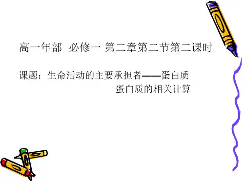人教版高中生物必修一课件：2.2蛋白质的相关计算